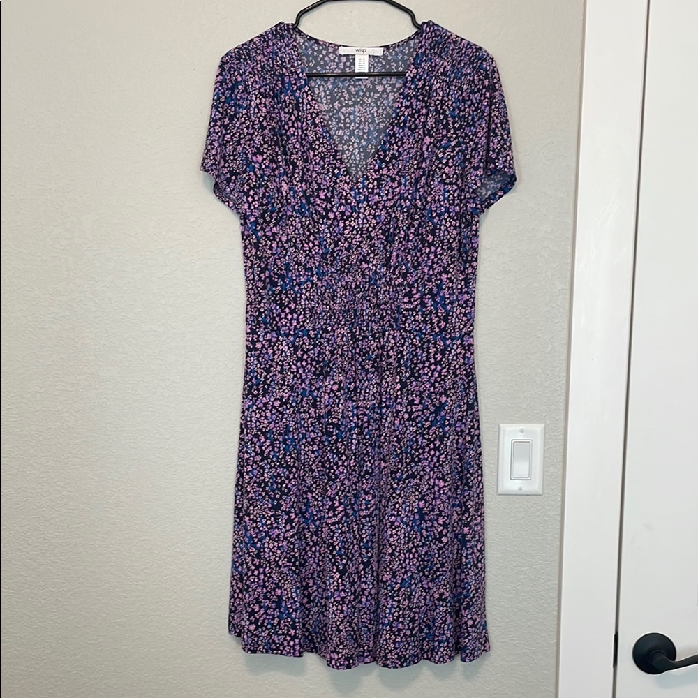 Blue and Pink Flutter Sleeve Sundress